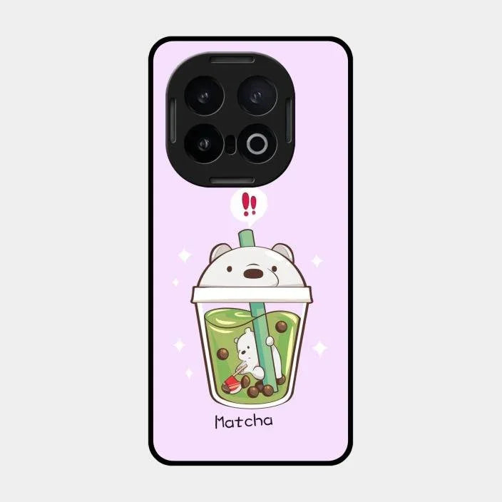 Cartoon Matcha Tea We Bare Bears Glossy Metal Case Cover For Iqoo 13 5G