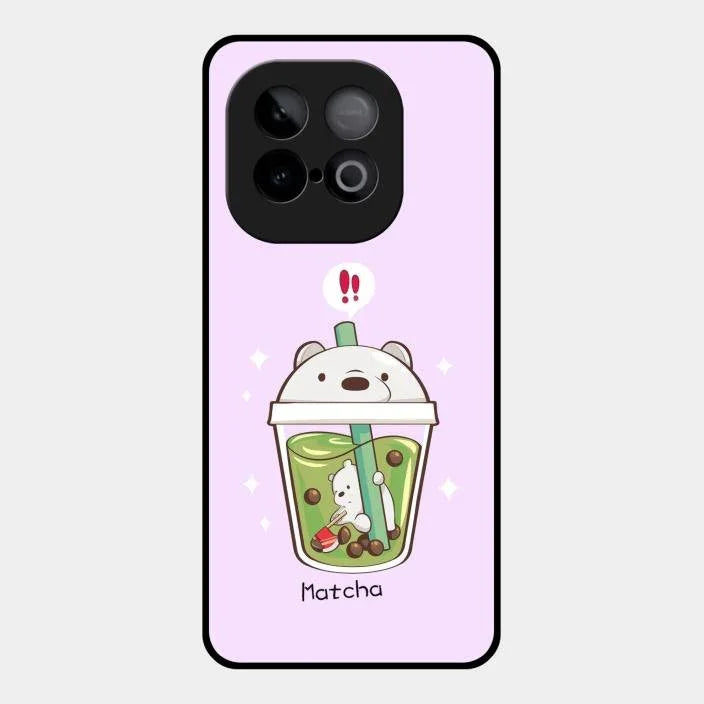 Cartoon Matcha Tea We Bare Bears Glossy Metal Case Cover For Iqoo Neo 10 5G