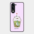 Cartoon Matcha Tea We Bare Bears Glossy Metal Case Cover For Iqoo Z10 Lite