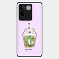 Cartoon Matcha Tea We Bare Bears Glossy Metal Case Cover For Iqoo Z7 Pro 5G