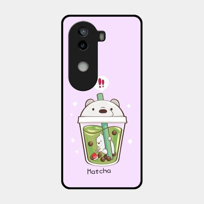 Cartoon Matcha Tea We Bare Bears Glossy Metal Case Cover For Iqoo Z9S 5G