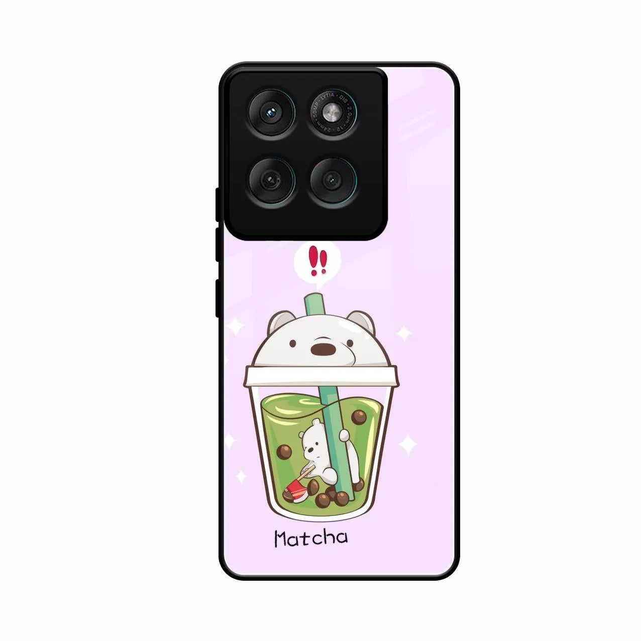 Cartoon Matcha Tea We Bare Bears Glossy Metal Case Cover For Motorola Edge 60 Stylus 5G