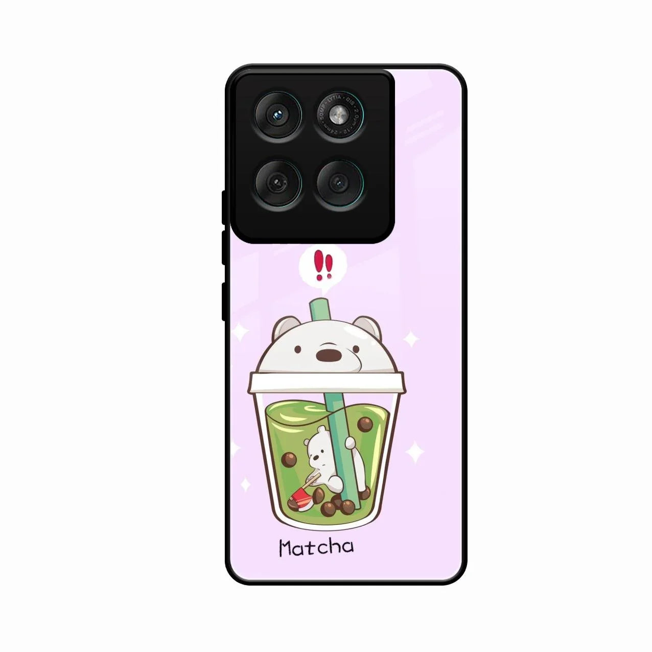 Cartoon Matcha Tea We Bare Bears Glossy Metal Case Cover For Motorola Edge 70 5G
