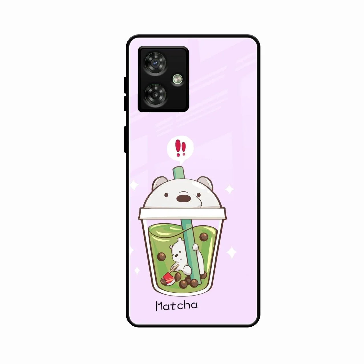 Cartoon Matcha Tea We Bare Bears Glossy Metal Case Cover For Motorola G64 5G