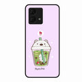 Cartoon Matcha Tea We Bare Bears Glossy Metal Case Cover For Motorola g84 5G