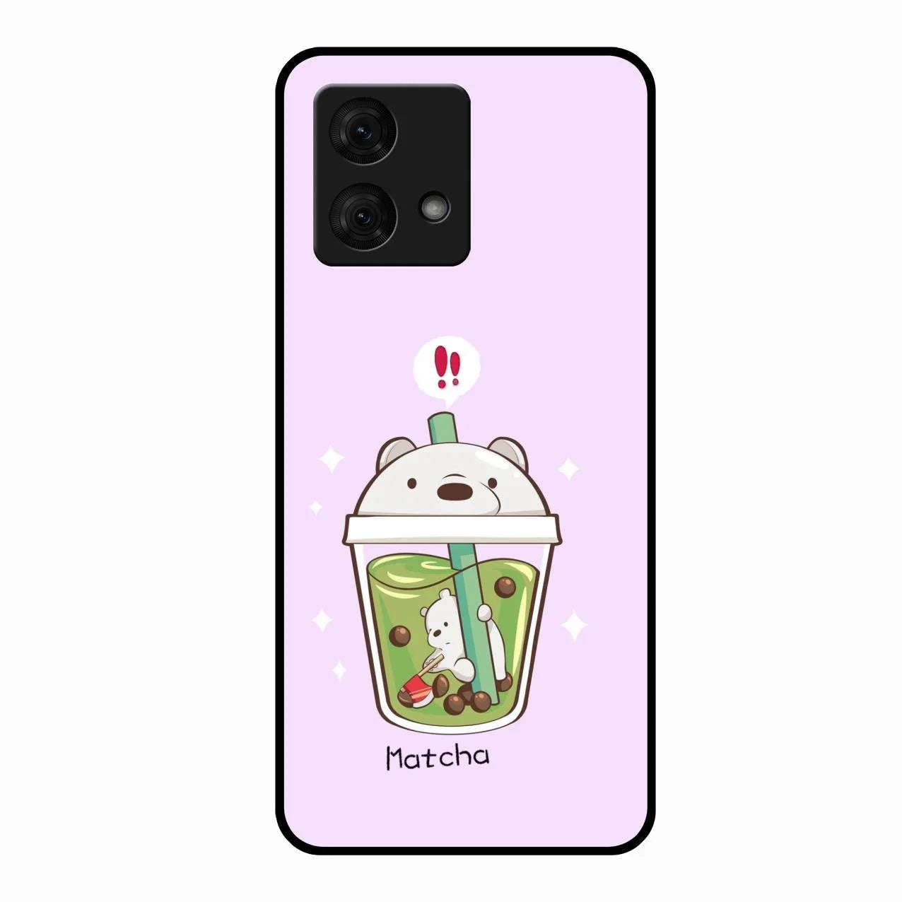 Cartoon Matcha Tea We Bare Bears Glossy Metal Case Cover For Motorola g84 5G