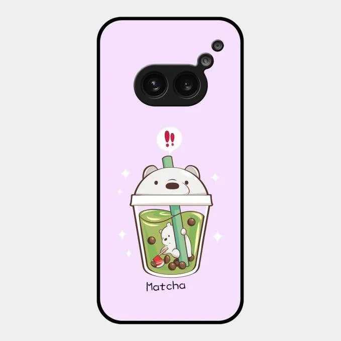 Cartoon Matcha Tea We Bare Bears Glossy Metal Case Cover For Nothing Phone 2A 5G