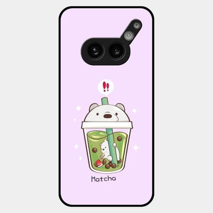 Cartoon Matcha Tea We Bare Bears Glossy Metal Case Cover For Nothing Phone 2A Plus