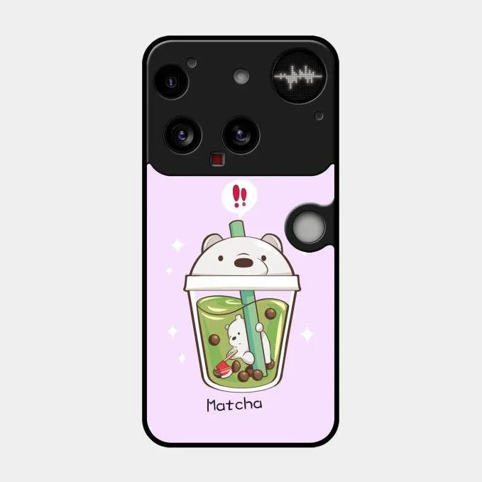 Cartoon Matcha Tea We Bare Bears Glossy Metal Case Cover For Nothing Phone 3 5G