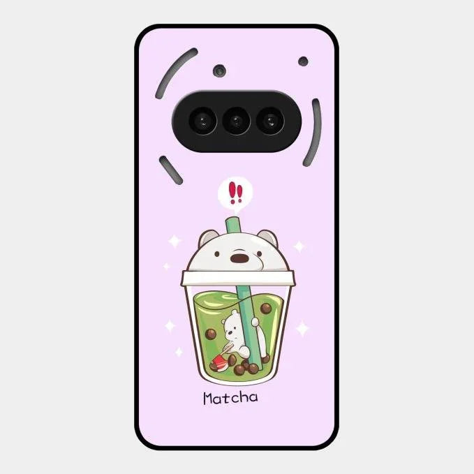Cartoon Matcha Tea We Bare Bears Glossy Metal Case Cover For Nothing Phone 3A 5G