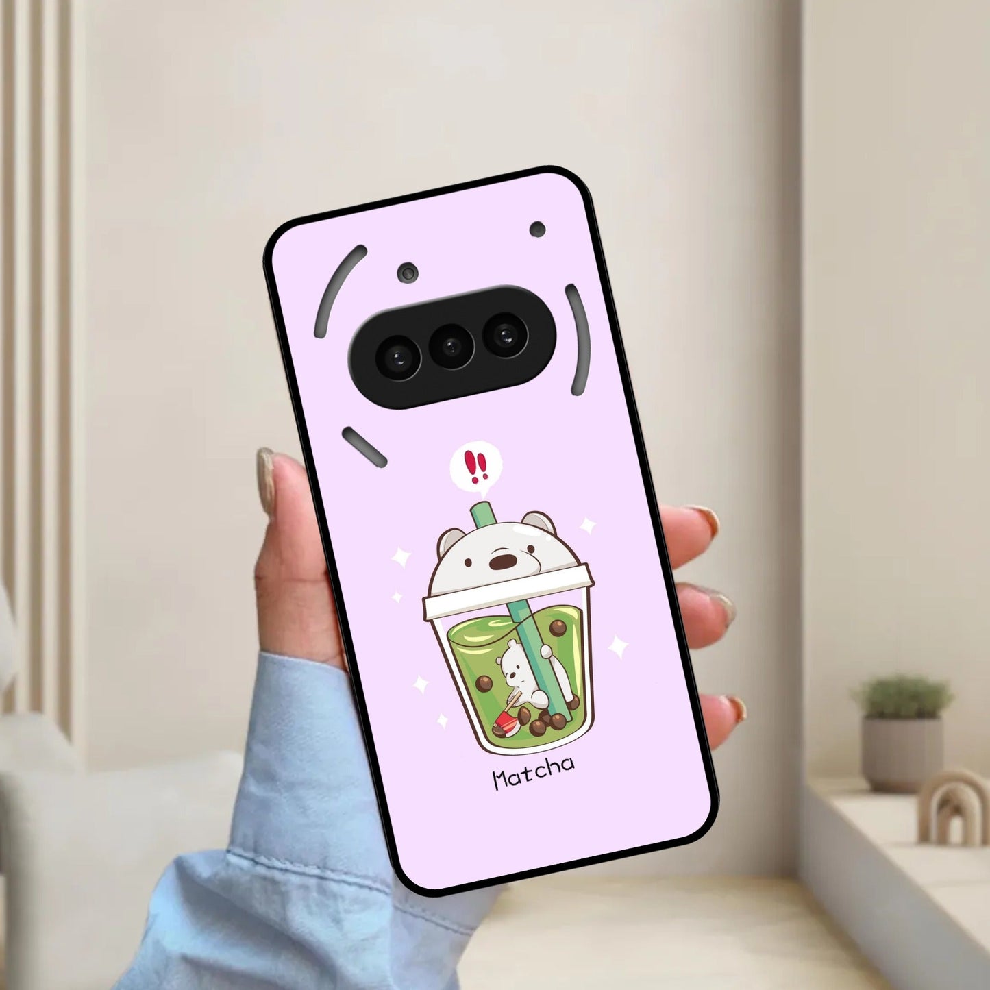 Cartoon Matcha Tea We Bare Bears Glossy Metal Case Cover For Nothing