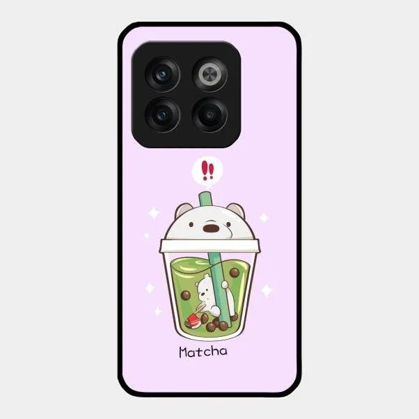 Cartoon Matcha Tea We Bare Bears Glossy Metal Case Cover For Oneplus 10T 5G