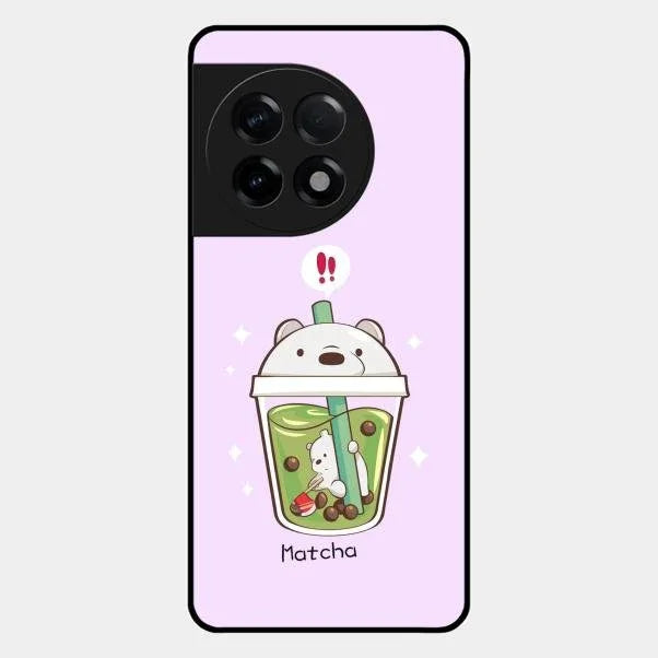 Cartoon Matcha Tea We Bare Bears Glossy Metal Case Cover For Oneplus 11R 5G