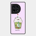 Cartoon Matcha Tea We Bare Bears Glossy Metal Case Cover For Oneplus 12R 5G