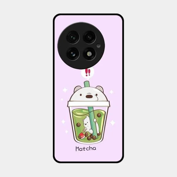 Cartoon Matcha Tea We Bare Bears Glossy Metal Case Cover For Oneplus 13 5G