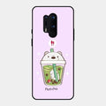 Cartoon Matcha Tea We Bare Bears Glossy Metal Case Cover For Oneplus 8 Pro