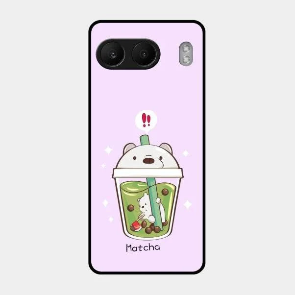 Cartoon Matcha Tea We Bare Bears Glossy Metal Case Cover For Oneplus Nord 4 5G