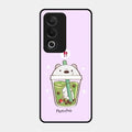 Cartoon Matcha Tea We Bare Bears Glossy Metal Case Cover For Oppo A3 Pro 5G