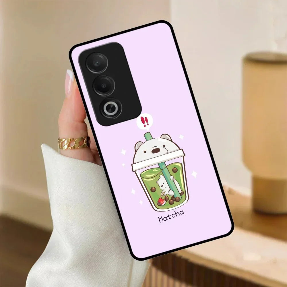 Cartoon Matcha Tea We Bare Bears Glossy Metal Case Cover For Oppo - ShopOnCliQ