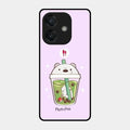 Cartoon Matcha Tea We Bare Bears Glossy Metal Case Cover For Oppo A3X 5G