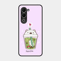 Cartoon Matcha Tea We Bare Bears Glossy Metal Case Cover For Oppo A5 5G