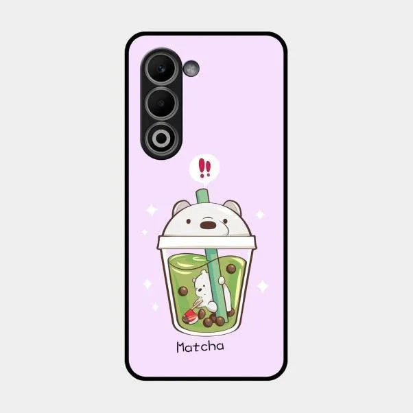 Cartoon Matcha Tea We Bare Bears Glossy Metal Case Cover For Oppo A5 5G