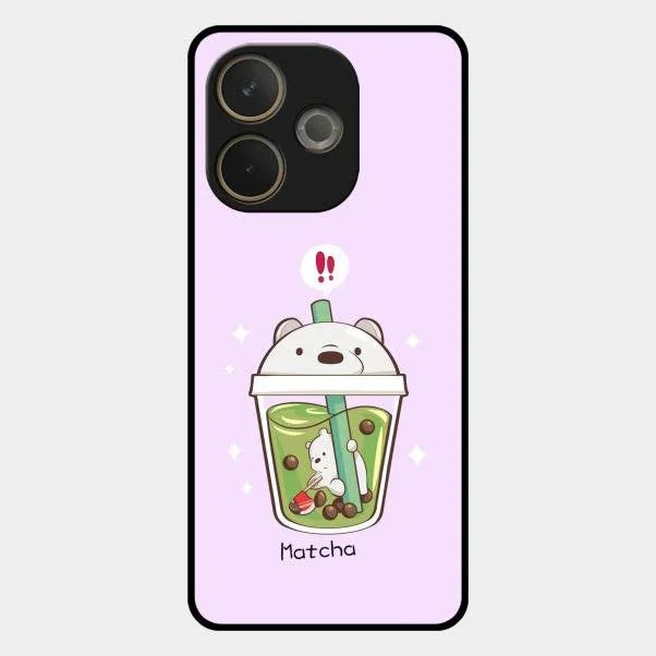 Cartoon Matcha Tea We Bare Bears Glossy Metal Case Cover For Oppo A5 Pro 5G