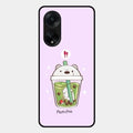 Cartoon Matcha Tea We Bare Bears Glossy Metal Case Cover For Oppo F23 5G