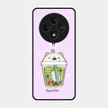 Cartoon Matcha Tea We Bare Bears Glossy Metal Case Cover For Oppo F27 5G