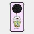 Cartoon Matcha Tea We Bare Bears Glossy Metal Case Cover For Oppo F27 Pro Plus 5G