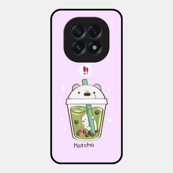 Cartoon Matcha Tea We Bare Bears Glossy Metal Case Cover For Oppo F29 5G