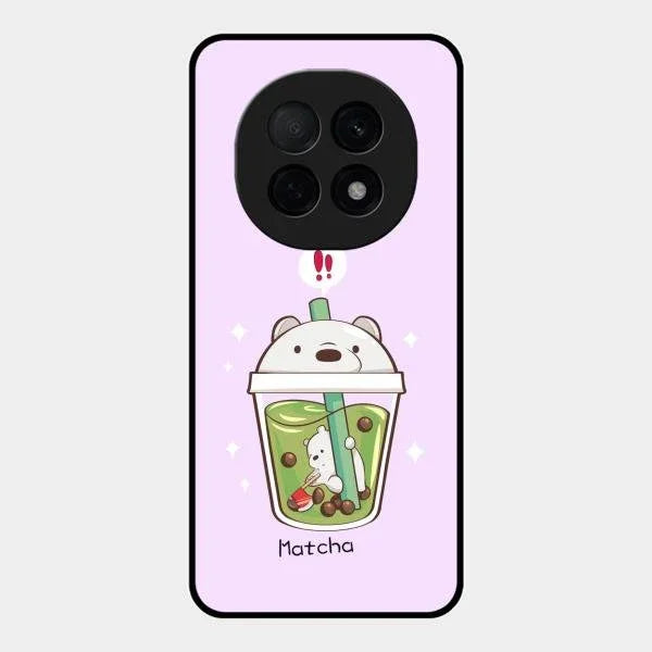Cartoon Matcha Tea We Bare Bears Glossy Metal Case Cover For Oppo F29 Pro 5G