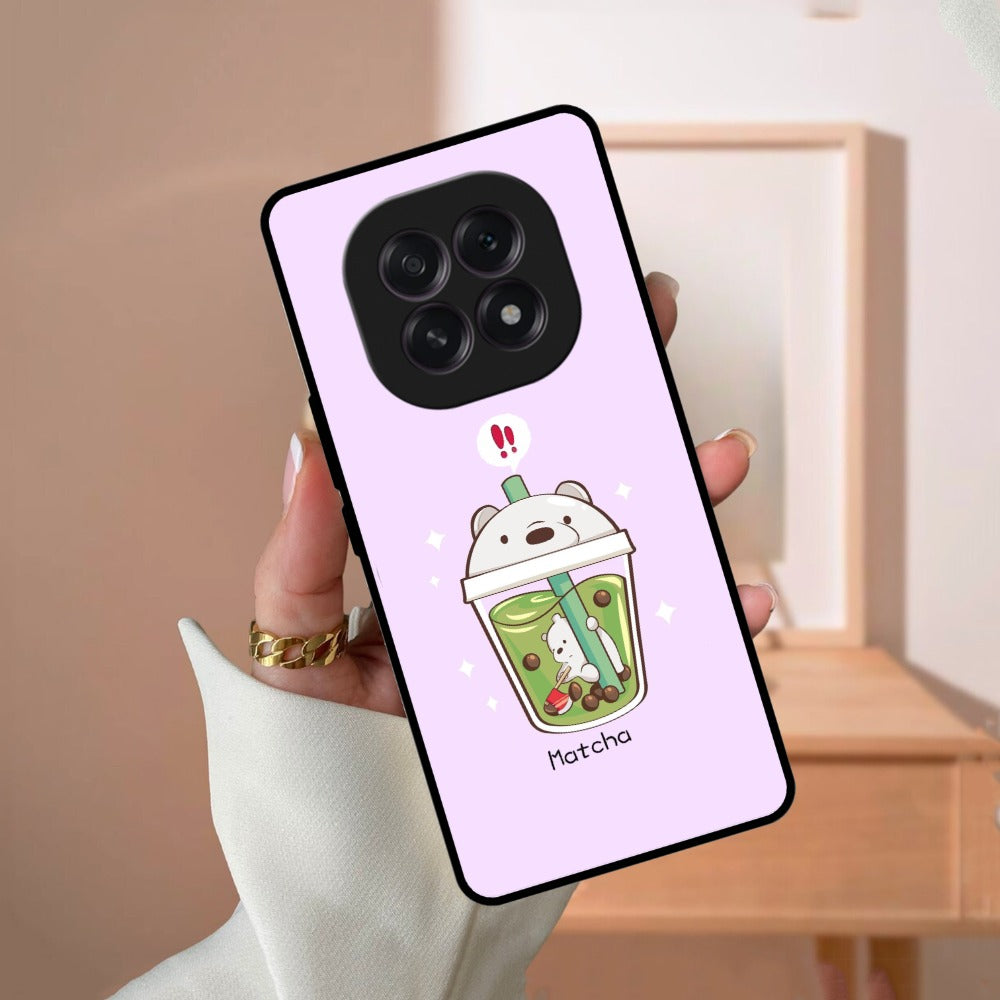 Cartoon Matcha Tea We Bare Bears Glossy Metal Case Cover For Oppo