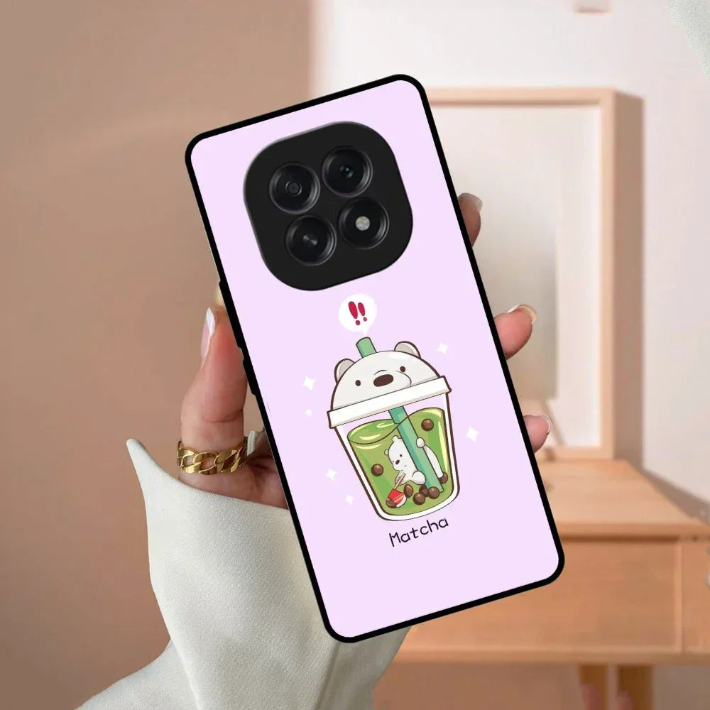 Cartoon Matcha Tea We Bare Bears Glossy Metal Case Cover For Oppo - ShopOnCliQ