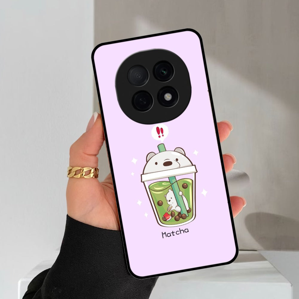 Cartoon Matcha Tea We Bare Bears Glossy Metal Case Cover For Oppo
