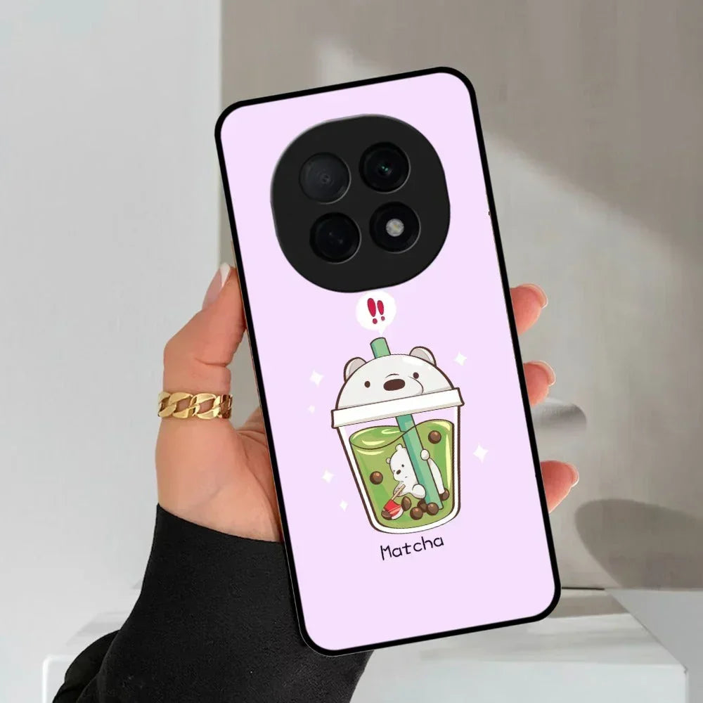 Cartoon Matcha Tea We Bare Bears Glossy Metal Case Cover For Oppo - ShopOnCliQ