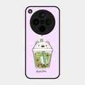 Cartoon Matcha Tea We Bare Bears Glossy Metal Case Cover For Oppo Find X8 5G