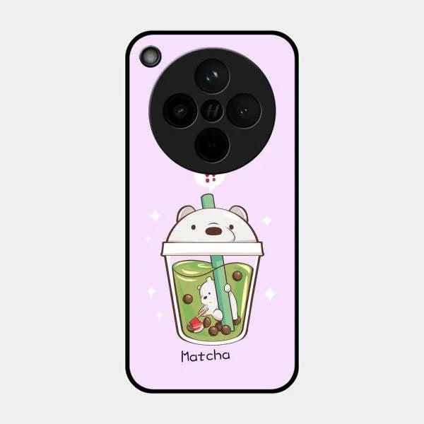 Cartoon Matcha Tea We Bare Bears Glossy Metal Case Cover For Oppo Find X8 5G