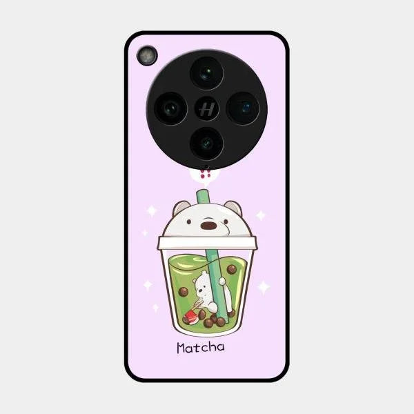 Cartoon Matcha Tea We Bare Bears Glossy Metal Case Cover For Oppo Find X8 Pro 5G
