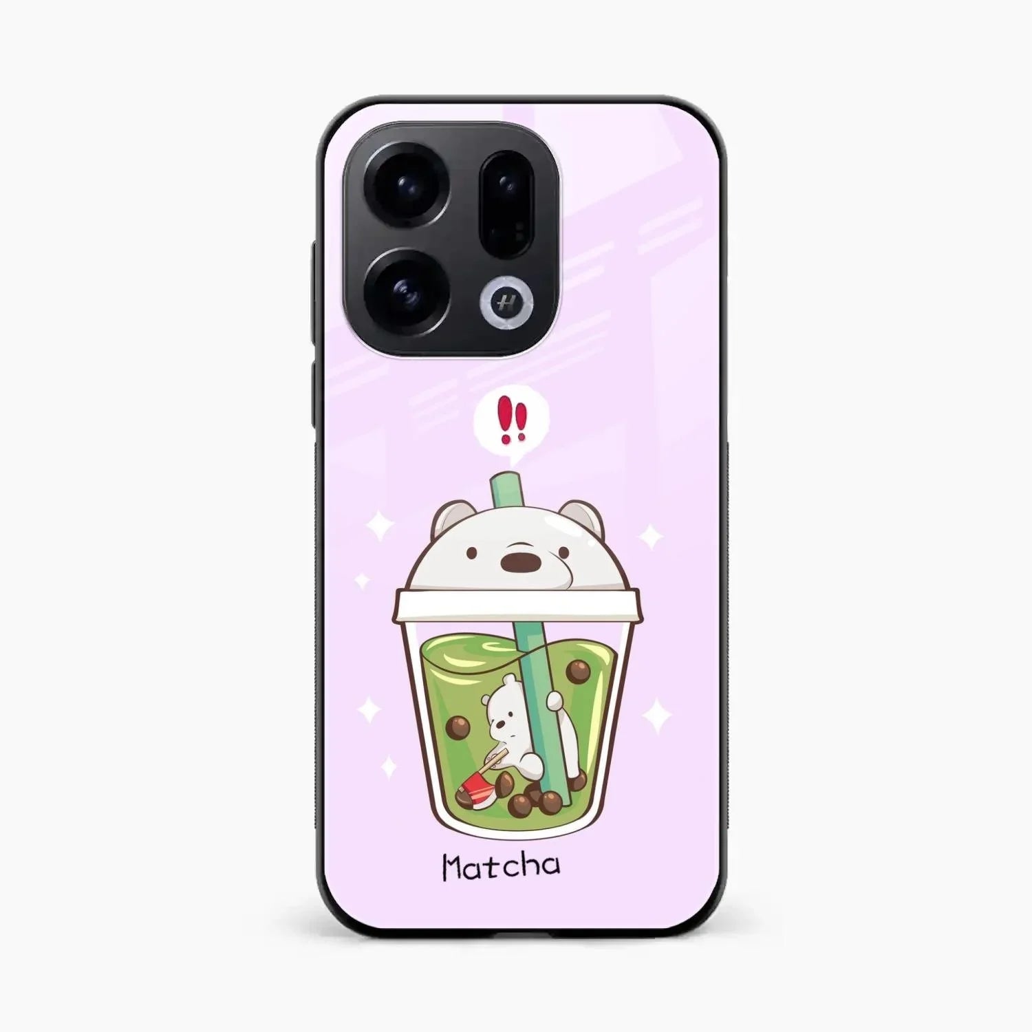 Cartoon Matcha Tea We Bare Bears Glossy Metal Case Cover For Oppo Find X9 5G