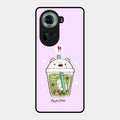 Cartoon Matcha Tea We Bare Bears Glossy Metal Case Cover For Oppo Reno 11 5G