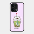 Cartoon Matcha Tea We Bare Bears Glossy Metal Case Cover For Oppo Reno 13 Pro 5G