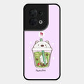 Cartoon Matcha Tea We Bare Bears Glossy Metal Case Cover For Oppo Reno 8 5G