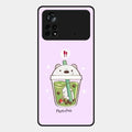 Cartoon Matcha Tea We Bare Bears Glossy Metal Case Cover For Poco X4 Pro 5G