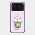 Cartoon Matcha Tea We Bare Bears Glossy Metal Case Cover For Poco X6 Pro 5G