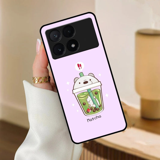 Cartoon Matcha Tea We Bare Bears Glossy Metal Case Cover For Poco