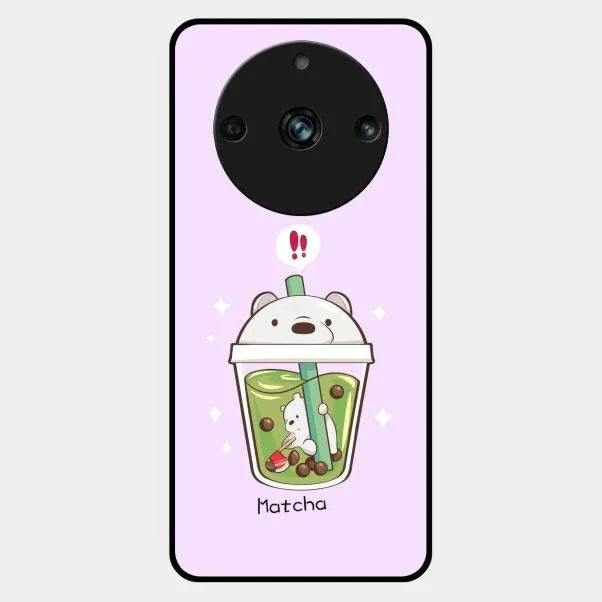 Cartoon Matcha Tea We Bare Bears Glossy Metal Case Cover For Realme 11 Pro Plus 5G