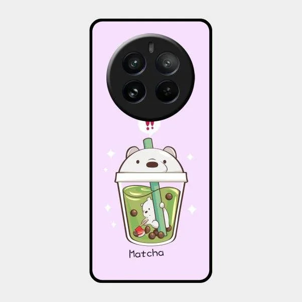 Cartoon Matcha Tea We Bare Bears Glossy Metal Case Cover For Realme 12 Pro 5G