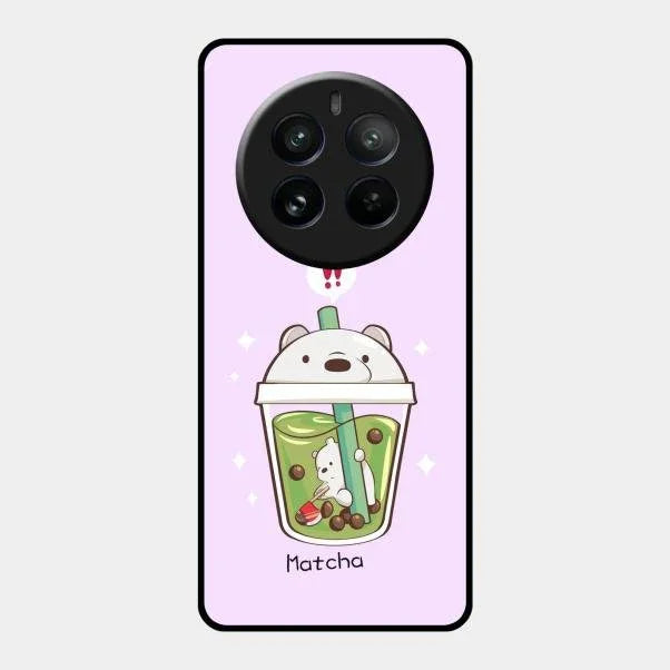 Cartoon Matcha Tea We Bare Bears Glossy Metal Case Cover For Realme 12 Pro Plus 5G