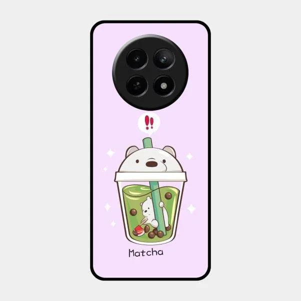 Cartoon Matcha Tea We Bare Bears Glossy Metal Case Cover For Realme 12X 5G